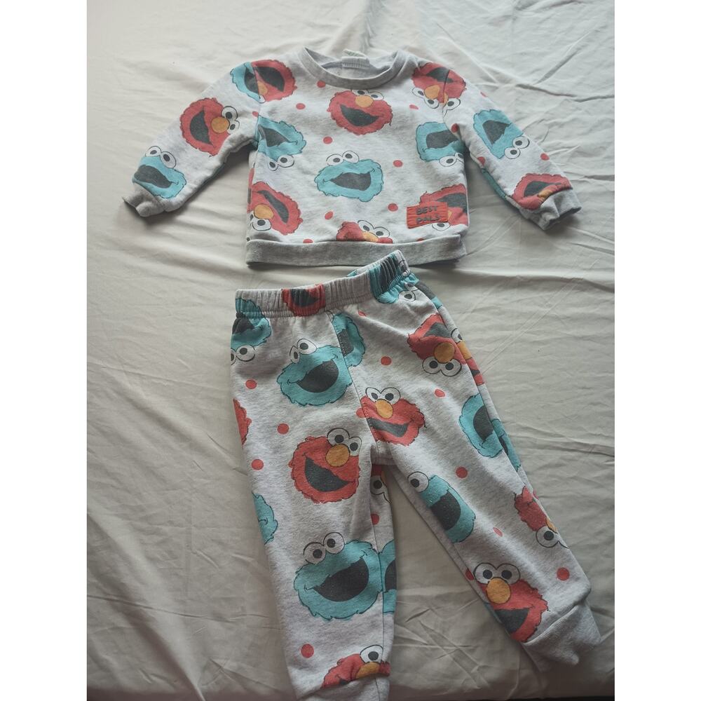 Sesame Street Elmo Cookie Monster Sweatshirt and Joggers Infant size 12 Months